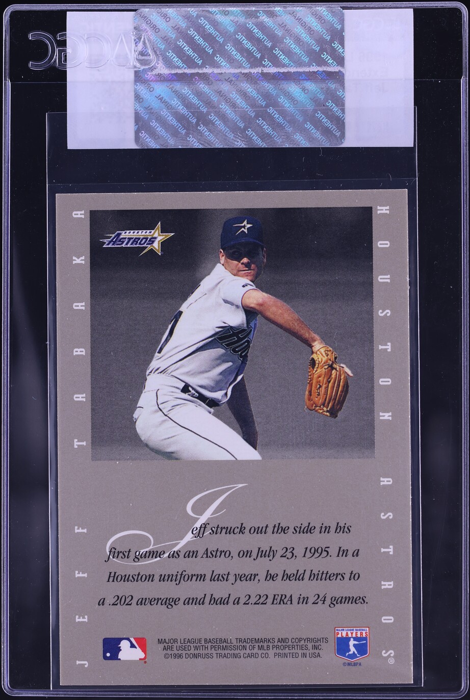 1996 Leaf Signature Series Extended Jeff Tabaka AUTO CGC AUTH