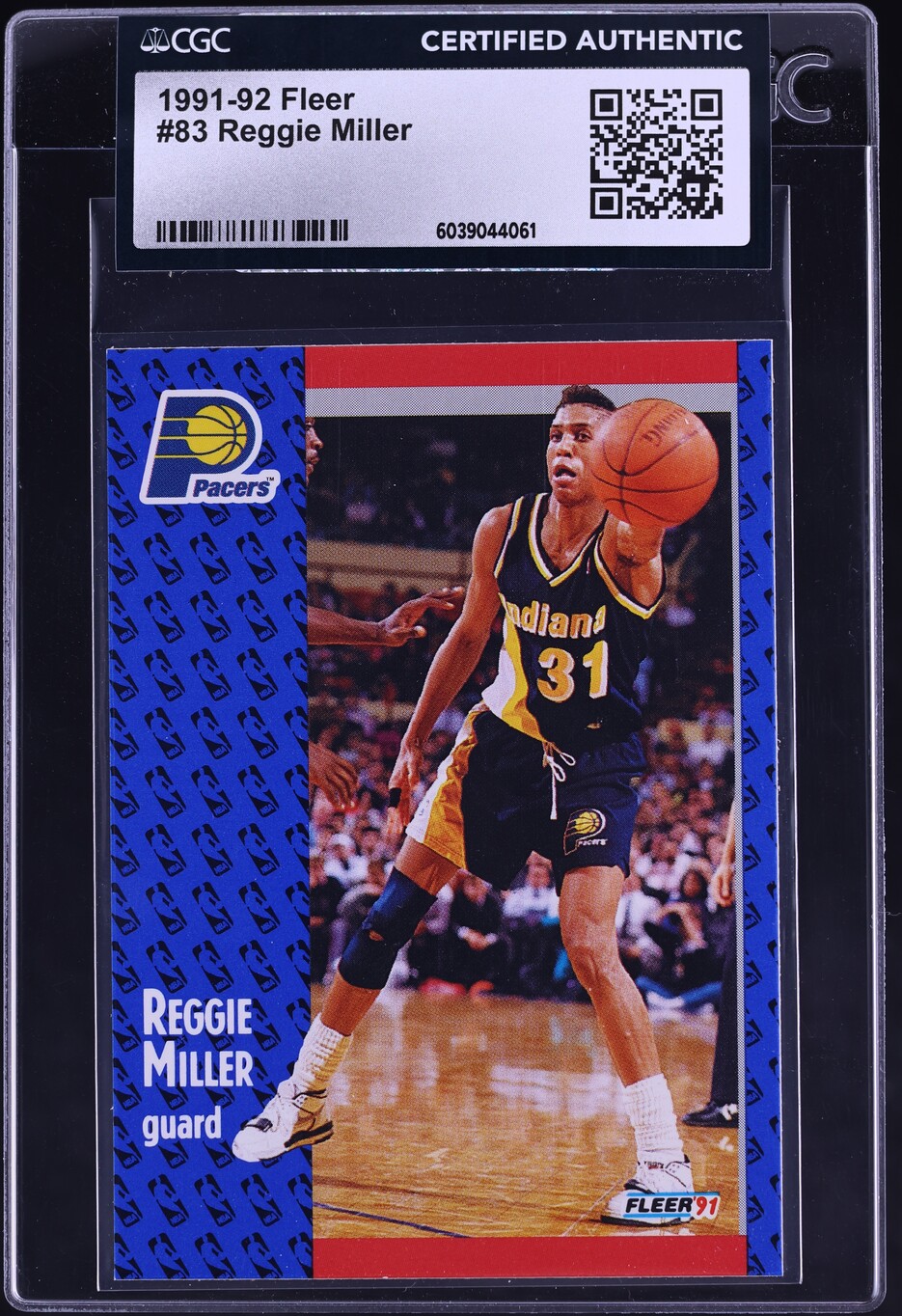 1991 Fleer Basketball Reggie Miller #83 CGC AUTH
