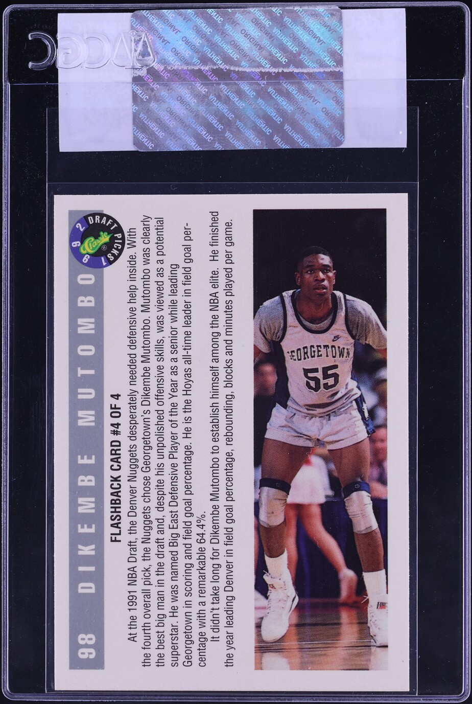 1992 Classic Draft Picks Dikembe Mutombo #98 CGC AUTH