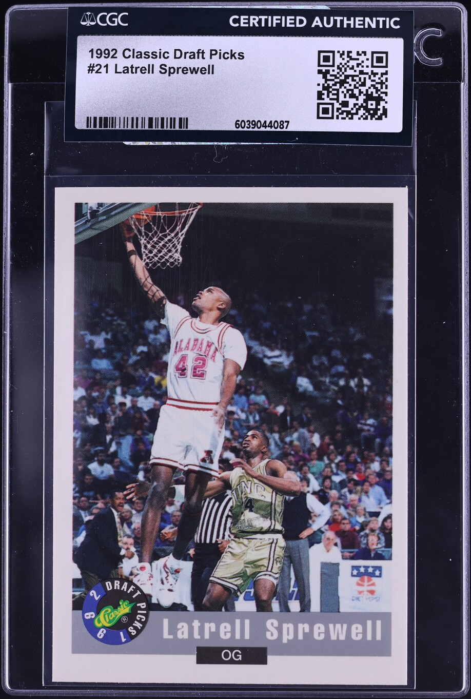 1992 Classic Draft Picks Latrell Sprewell ROOKIE #21 CGC AUTH
