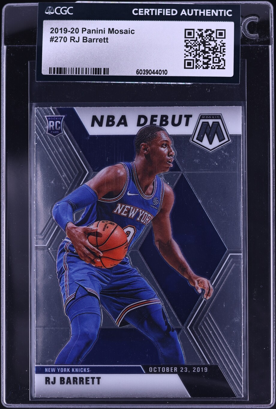 2019 Panini Mosaic RJ Barrett ROOKIE #270 CGC AUTH