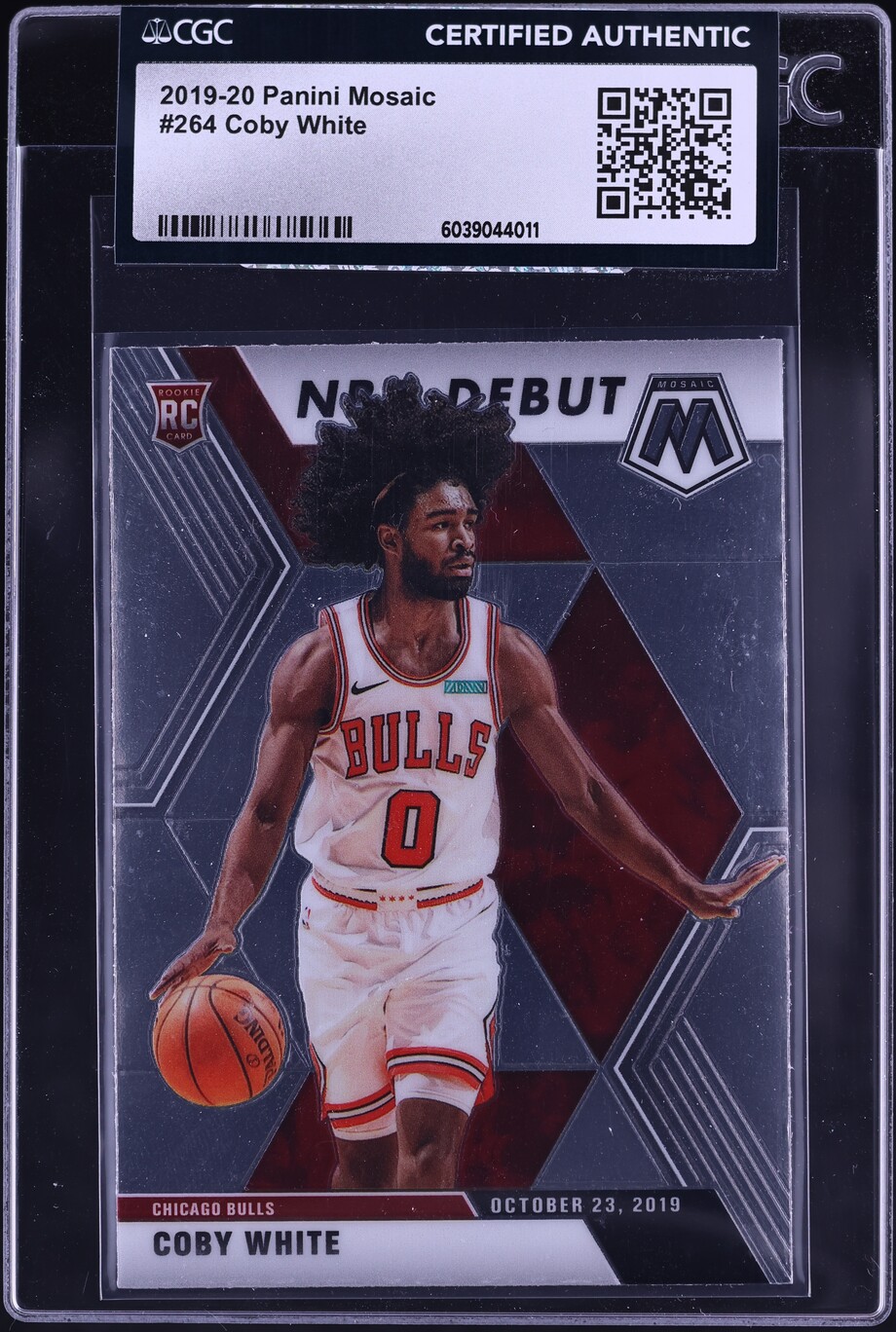 2019 Panini Mosaic Coby White ROOKIE #264 CGC AUTH