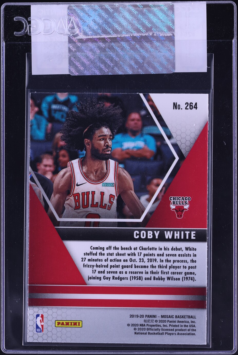 2019 Panini Mosaic Coby White ROOKIE #264 CGC AUTH