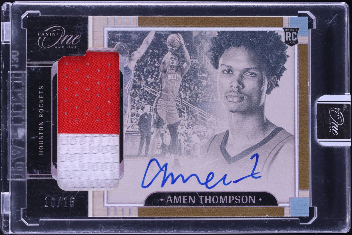2023 Panini One And One Amen Thompson ROOKIE PATCH AUTO /15 #RJA-AMT