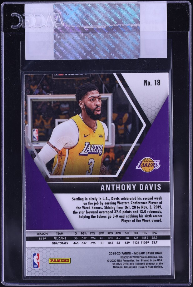 2019 Panini Mosaic Anthony Davis #18 CGC AUTH on Fanatics Collect