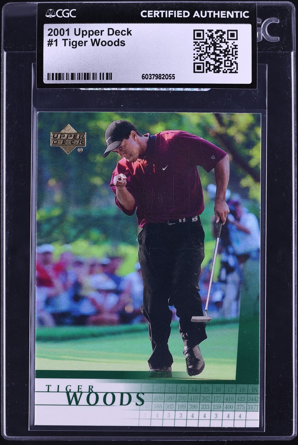 2001 Upper Deck Golf Tiger Woods ROOKIE #1 CGC AUTH