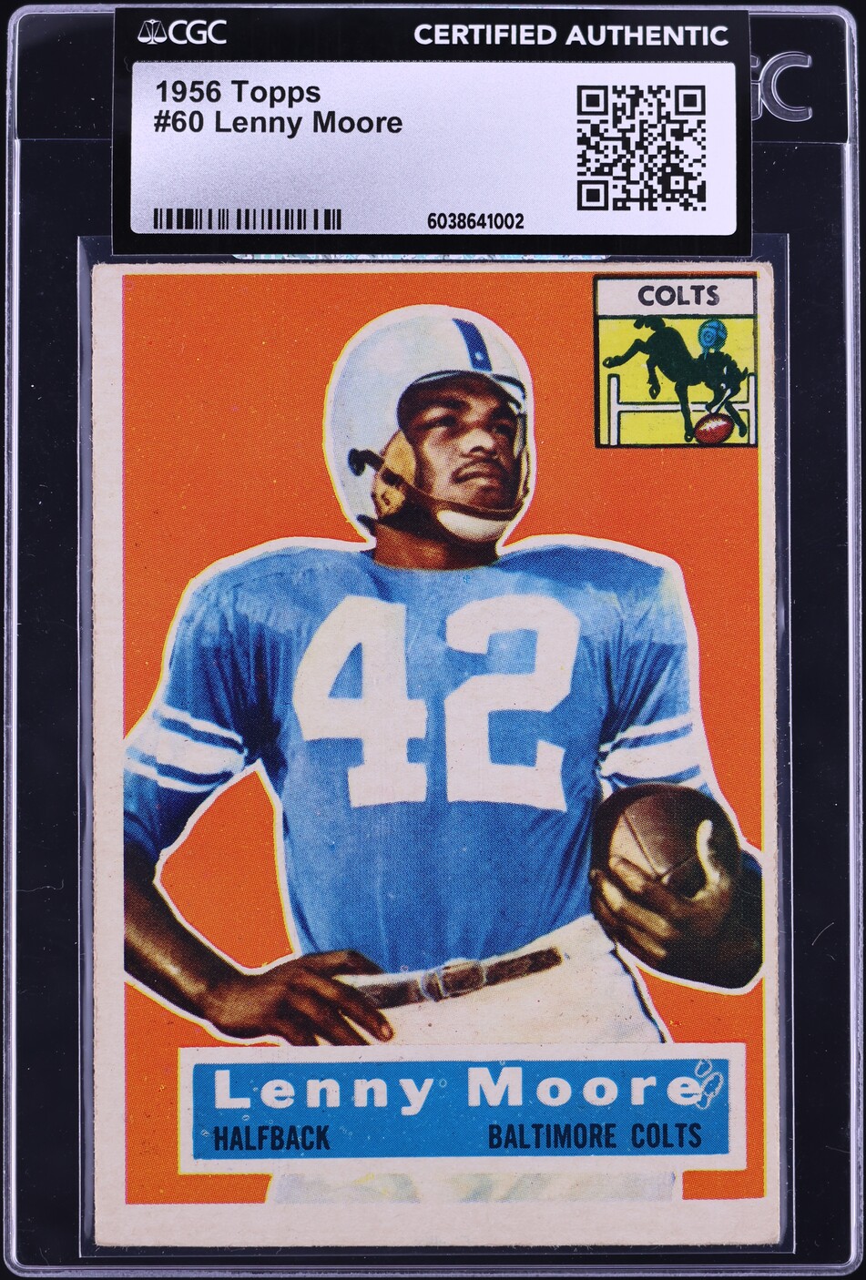 1956 Topps Football Lenny Moore ROOKIE #60 CGC AUTH