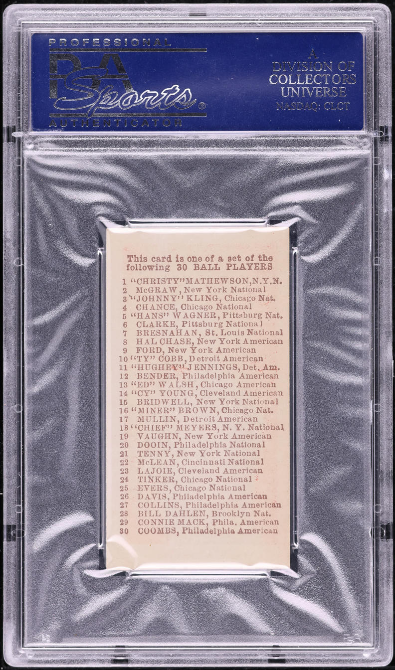 1910 E98 Set Of 30 Fred Tenny TENNEY, BLACK SWAMP FIND PSA 8 NM-MT