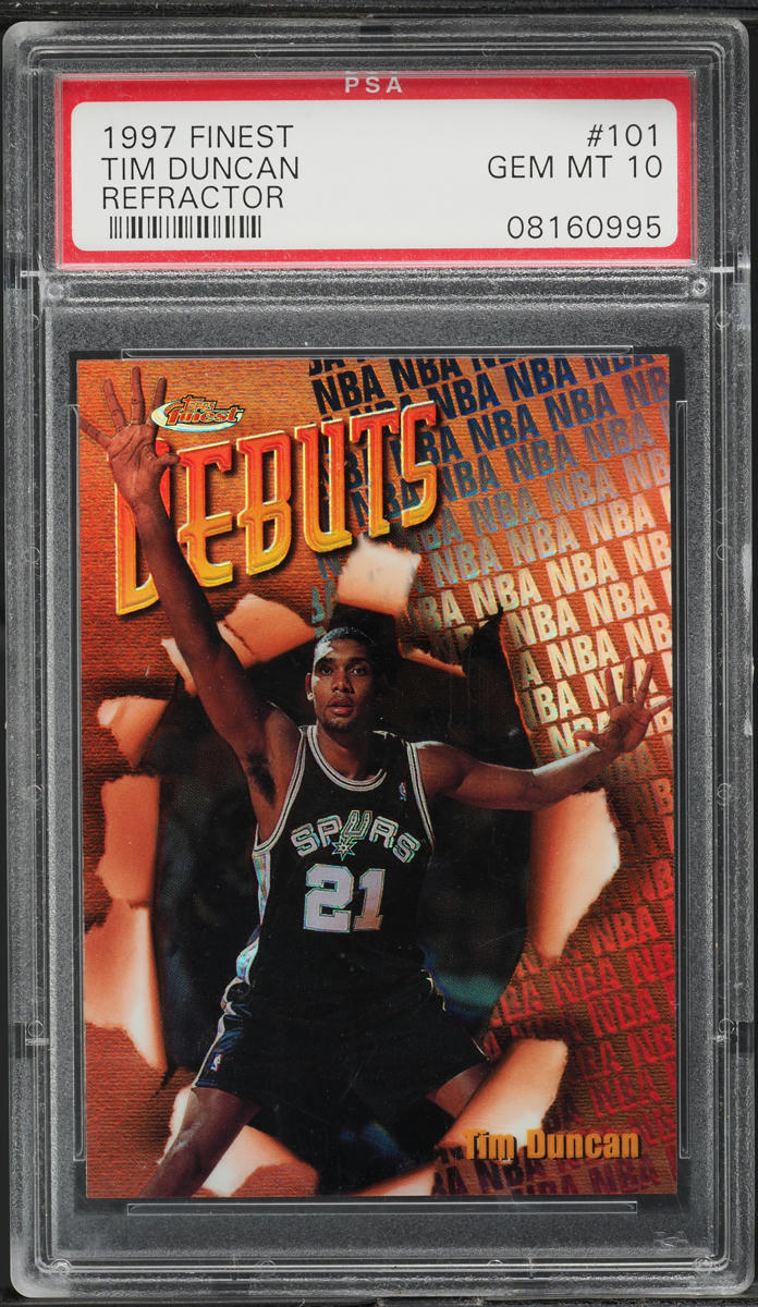 1997 Finest Refractor Tim Duncan ROOKIE #101 PSA 10 GEM MINT