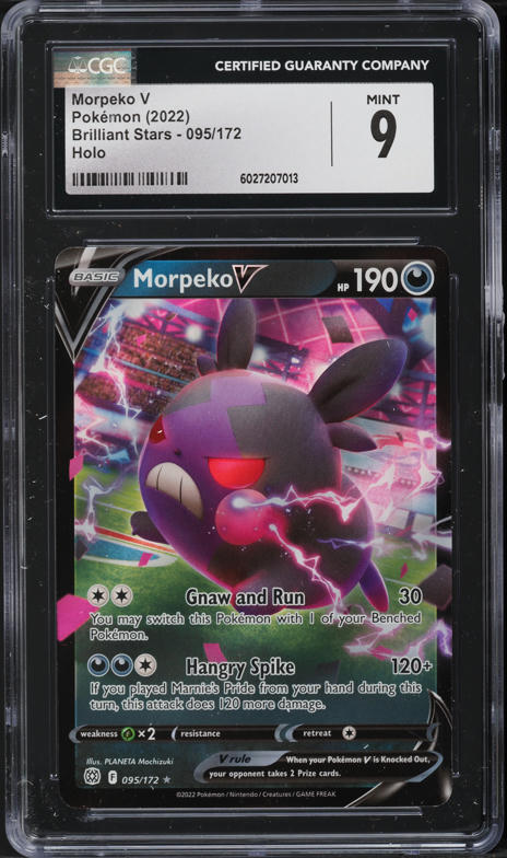 2022 Pokemon Sword & Shield Brilliant Stars Holo Morpeko V #095 CGC 9 MINT