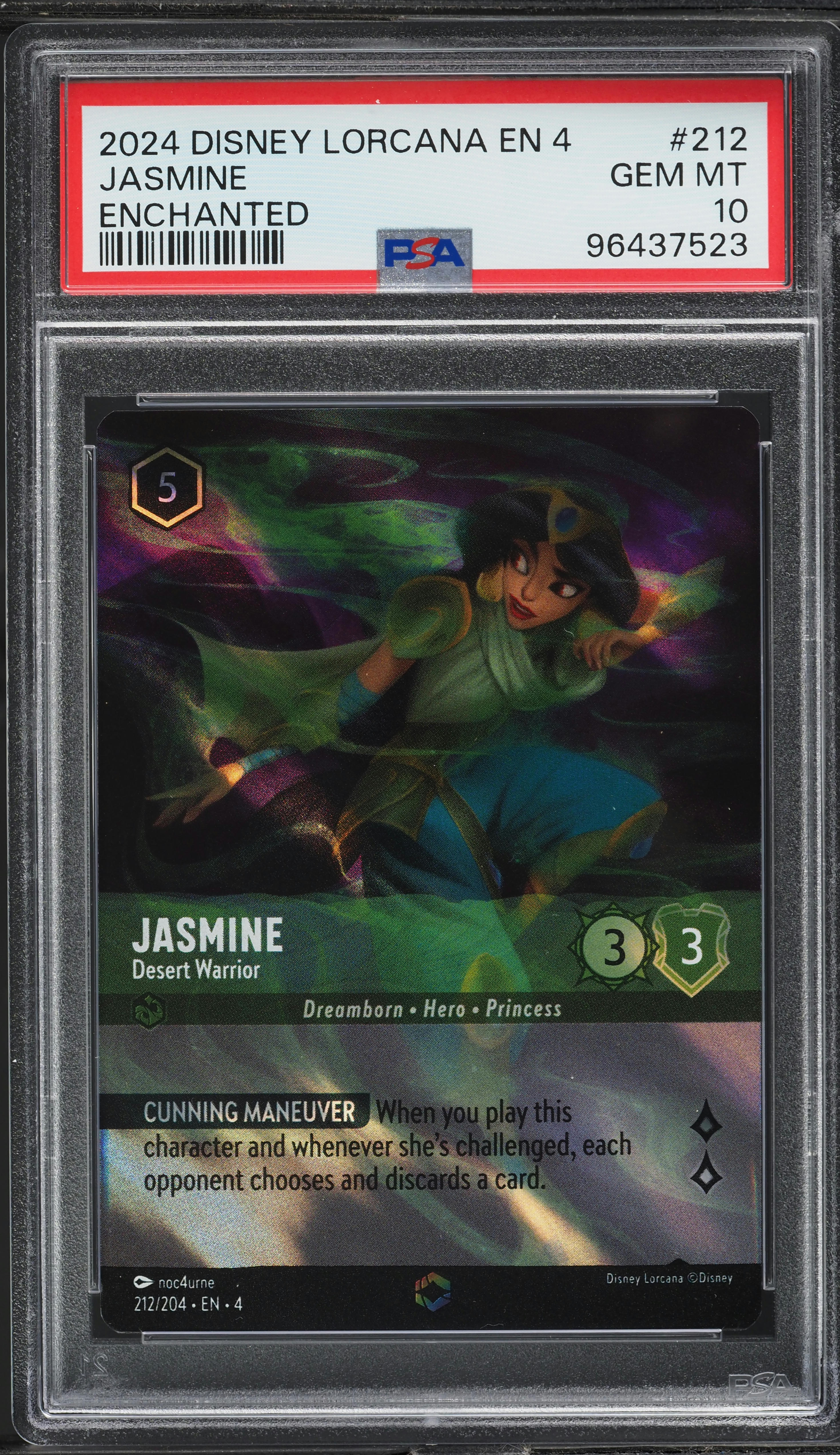 PSA10Disney Loracana ジャスミン #240 2158 2024 Disney Lorcana Ursula's Return Enchanted Jasmine #212 PSA 10