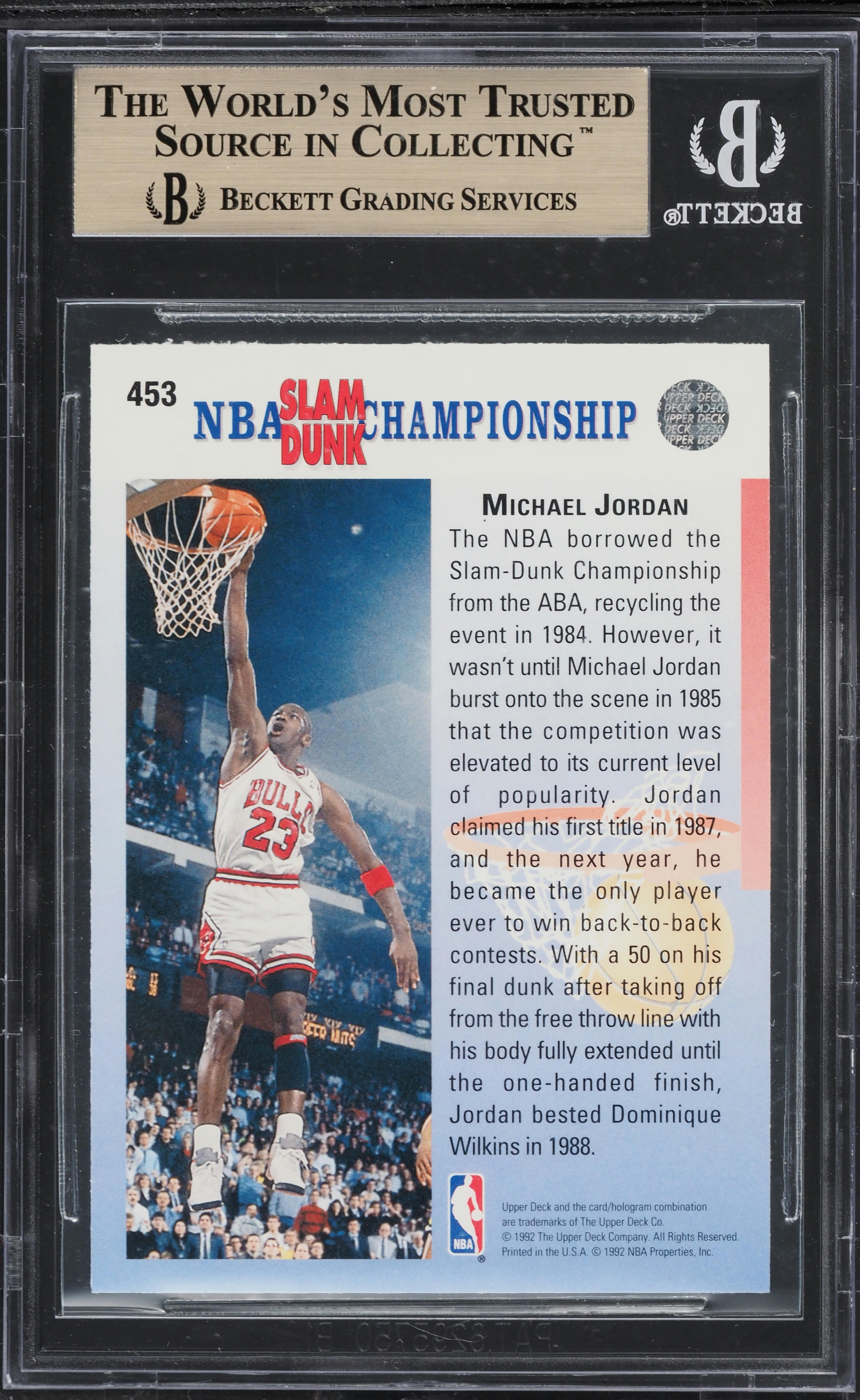 1992 Upper Deck Error Champ In 85 & 90 Michael Jordan #453 BGS 9.5