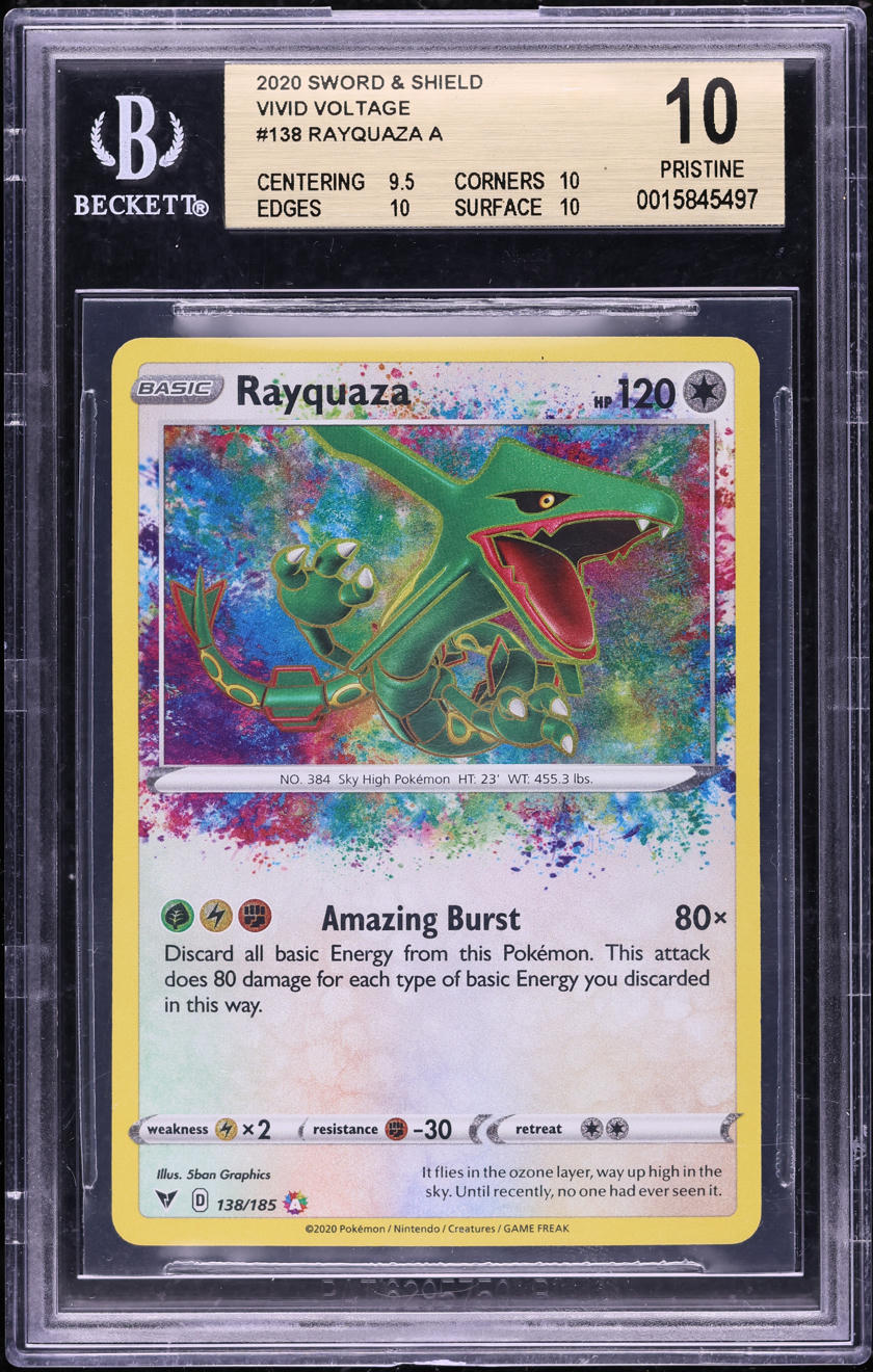 2020 Pokemon SWSH Vivid Voltage Amazing Rare Rayquaza #138 BGS 10
