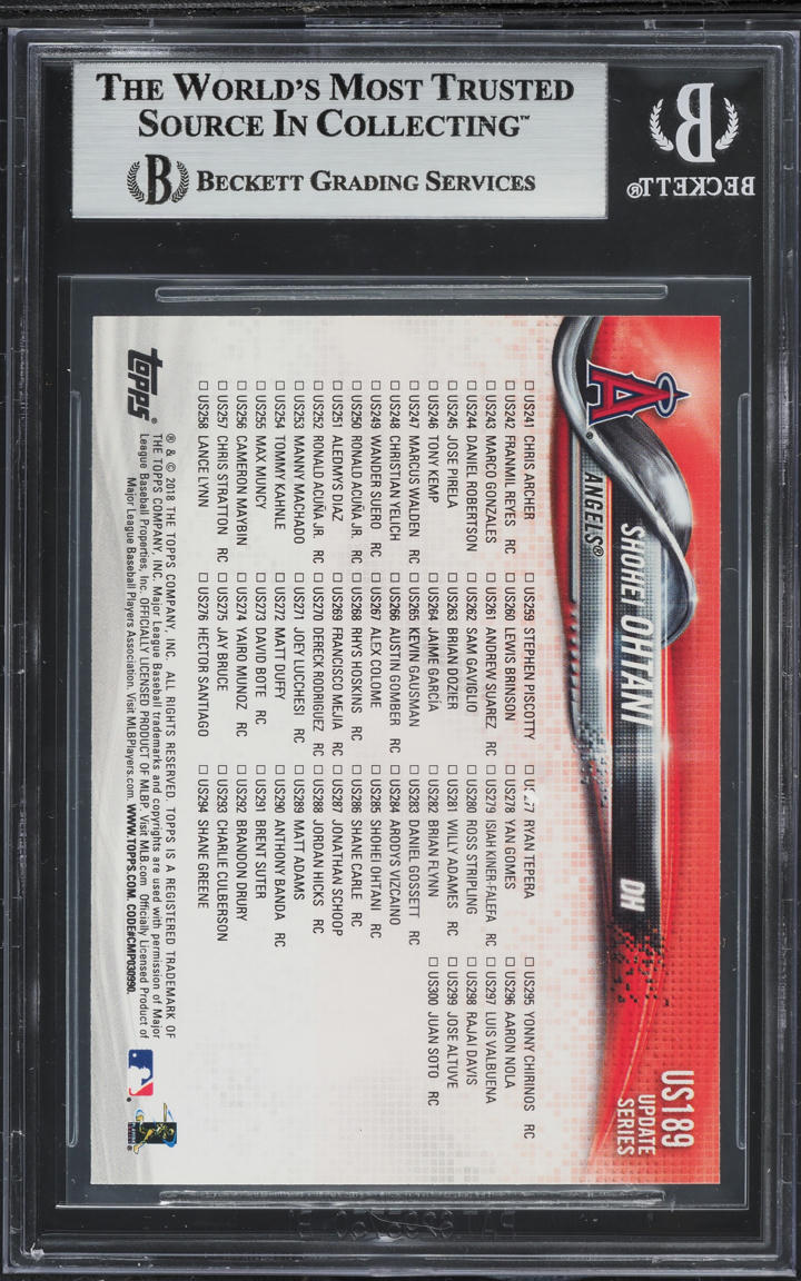 2018 Topps Update Shohei Ohtani ROOKIE #US189 BGS 9 MINT