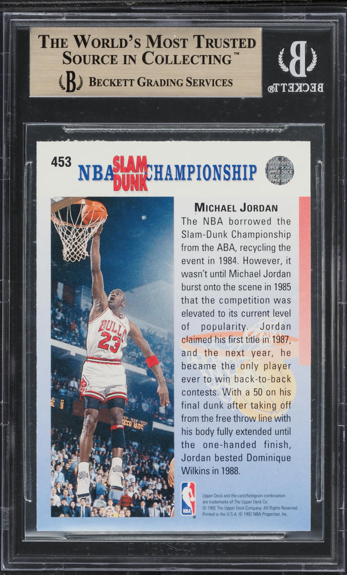 1992 Upper Deck Error Champ In 85 & 90 Michael Jordan #453 BGS 9.5 GEM MINT