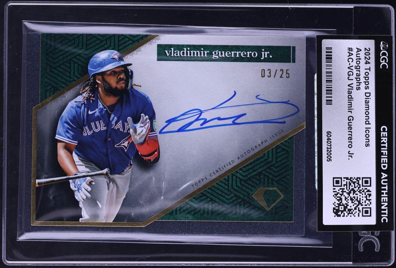 2024 Topps Diamond Icons Vladimir Guerrero Jr. AUTO /25 #AC-VGJ CGC AUTH