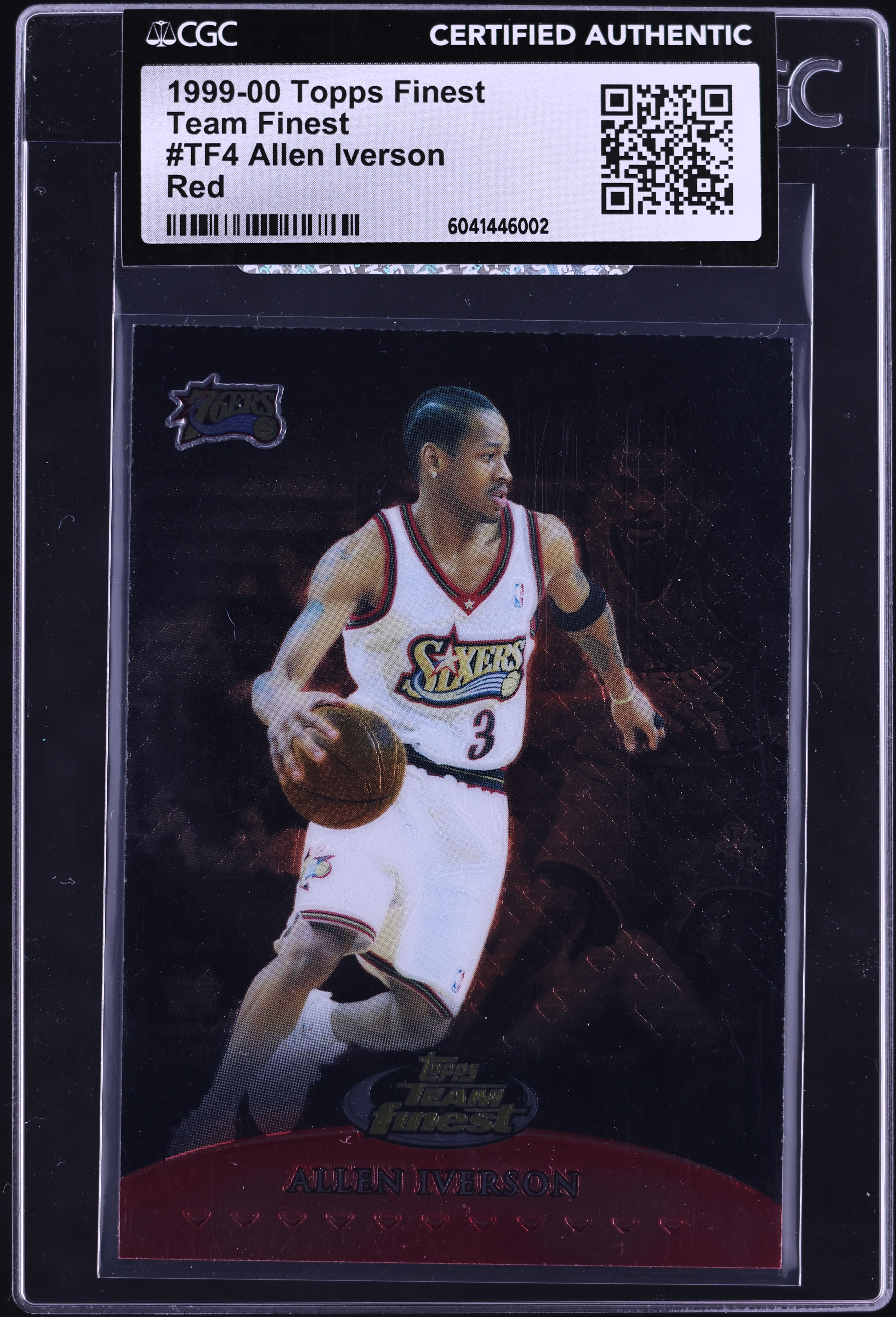 1999 Finest Team Finest Red Allen Iverson /500 #TF4 CGC AUTH on 