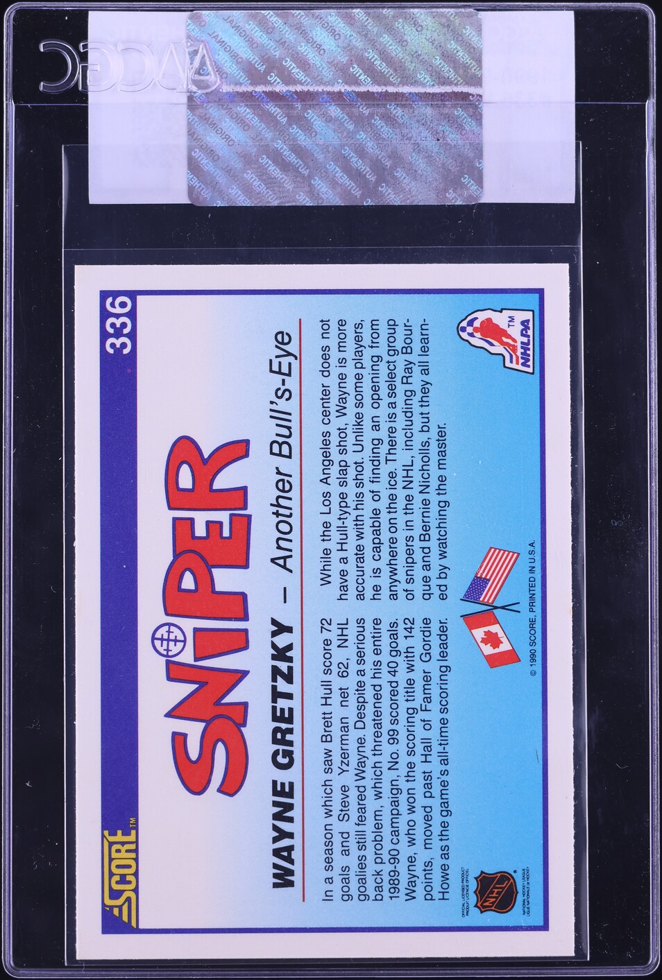 1990 Score Hockey Wayne Gretzky #336 CGC AUTH