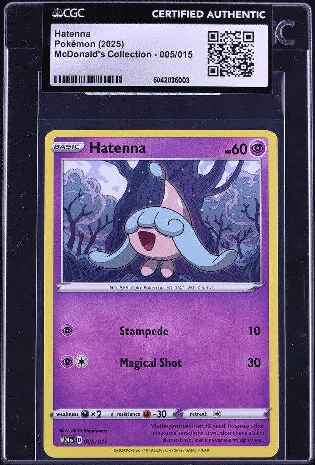 2025 Pokemon Scarlet & Violet Mcdonald's Collection Hatenna #5 CGC AUTH
