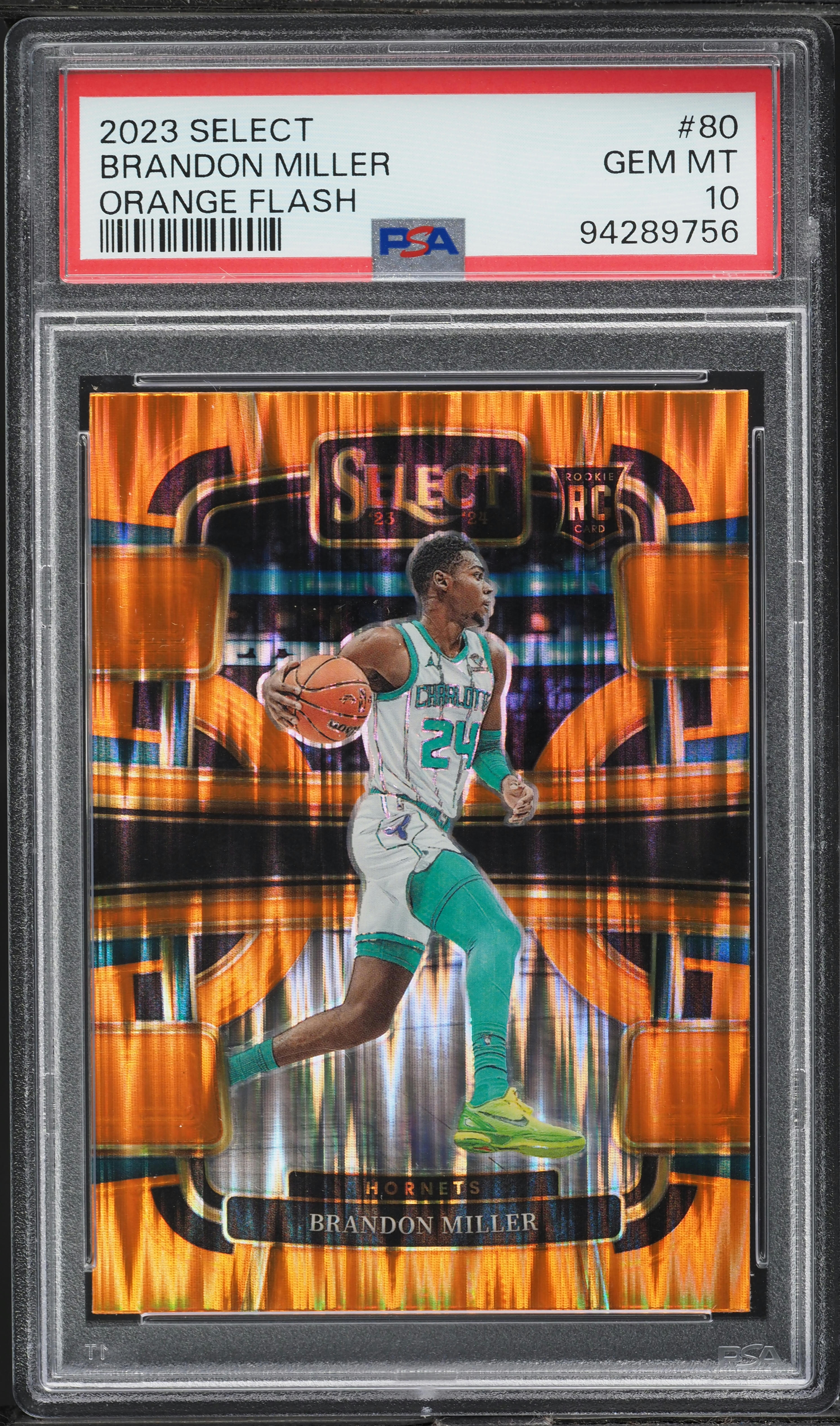 2023 Select Concourse Orange Flash Brandon Miller ROOKIE #80 PSA