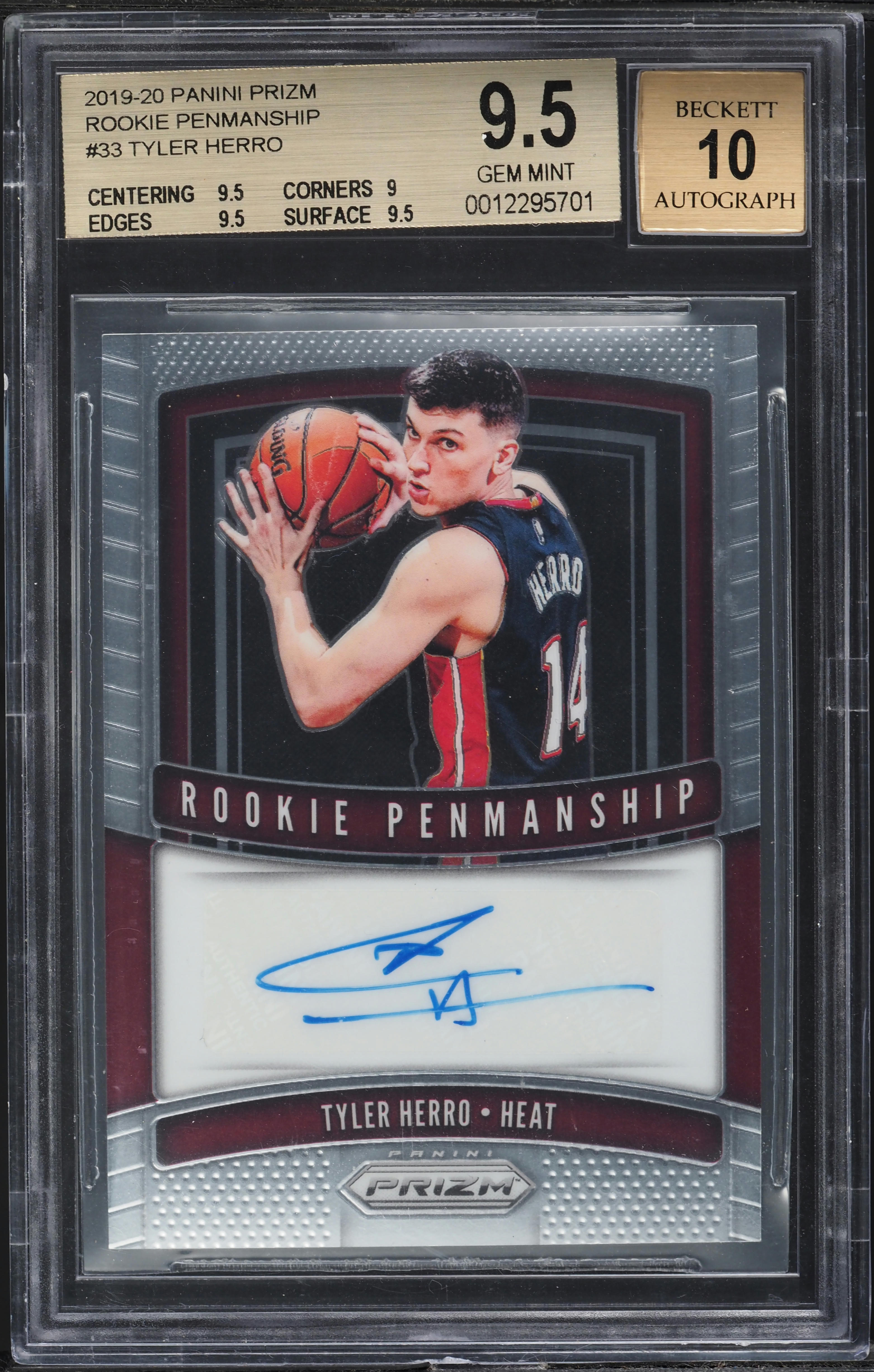2019 Panini Prizm Penmanship Tyler Herro ROOKIE AUTO #RP-THR BGS