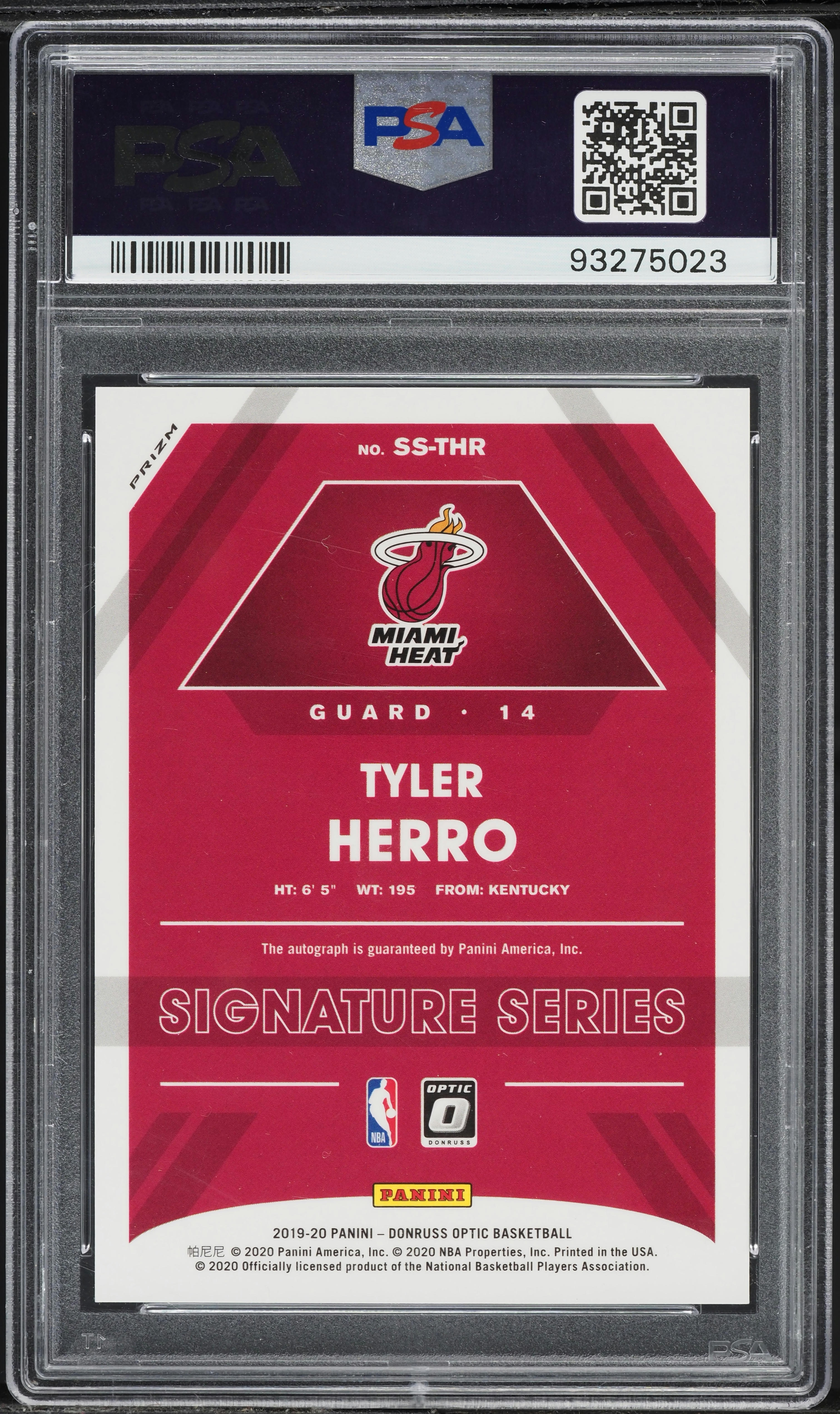 2019 Donruss Optic Choice Tyler Herro ROOKIE AUTO #SS-THR PSA 10