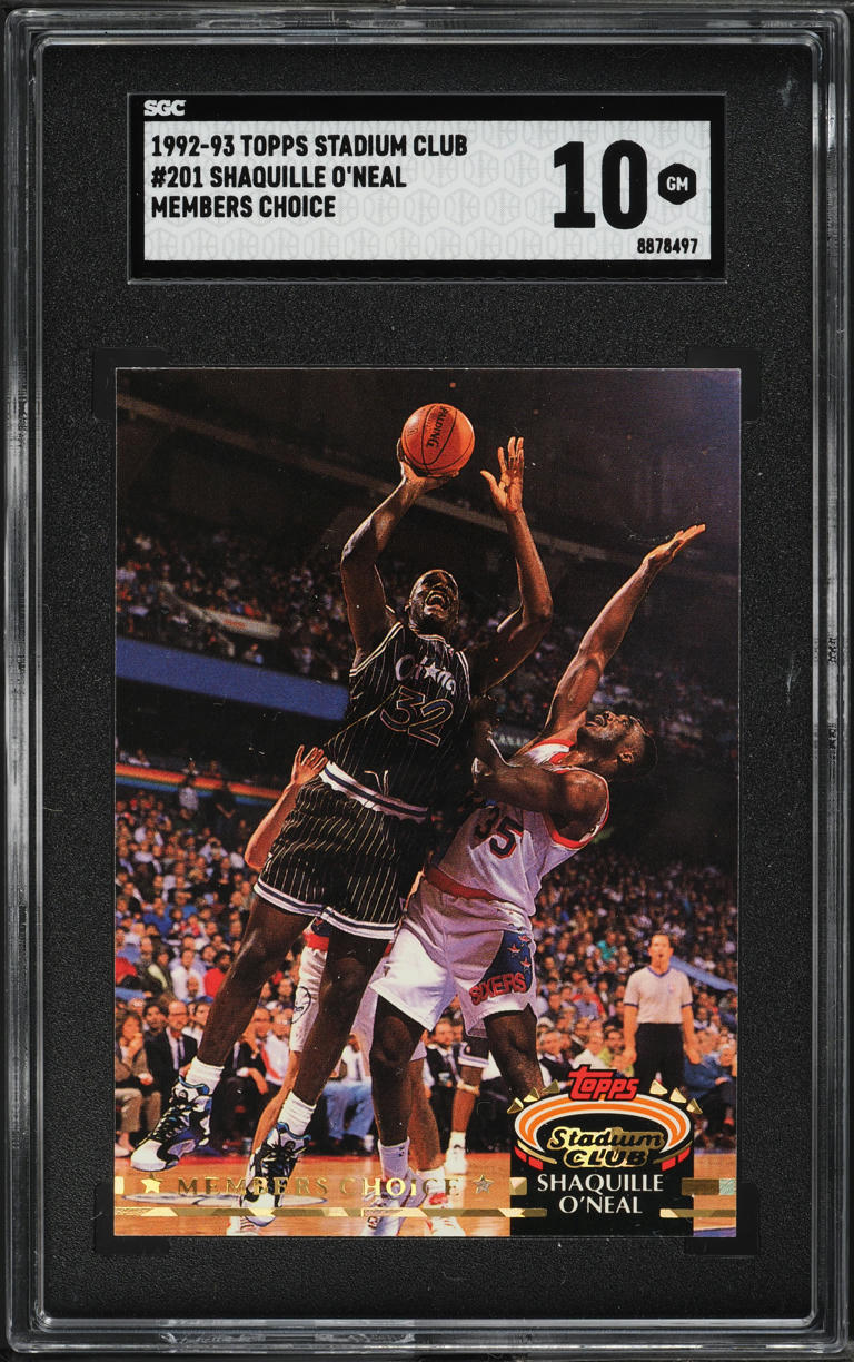 1992 Stadium Club Members Choice Shaquille O'Neal ROOKIE #201 SGC 10 GEM MINT