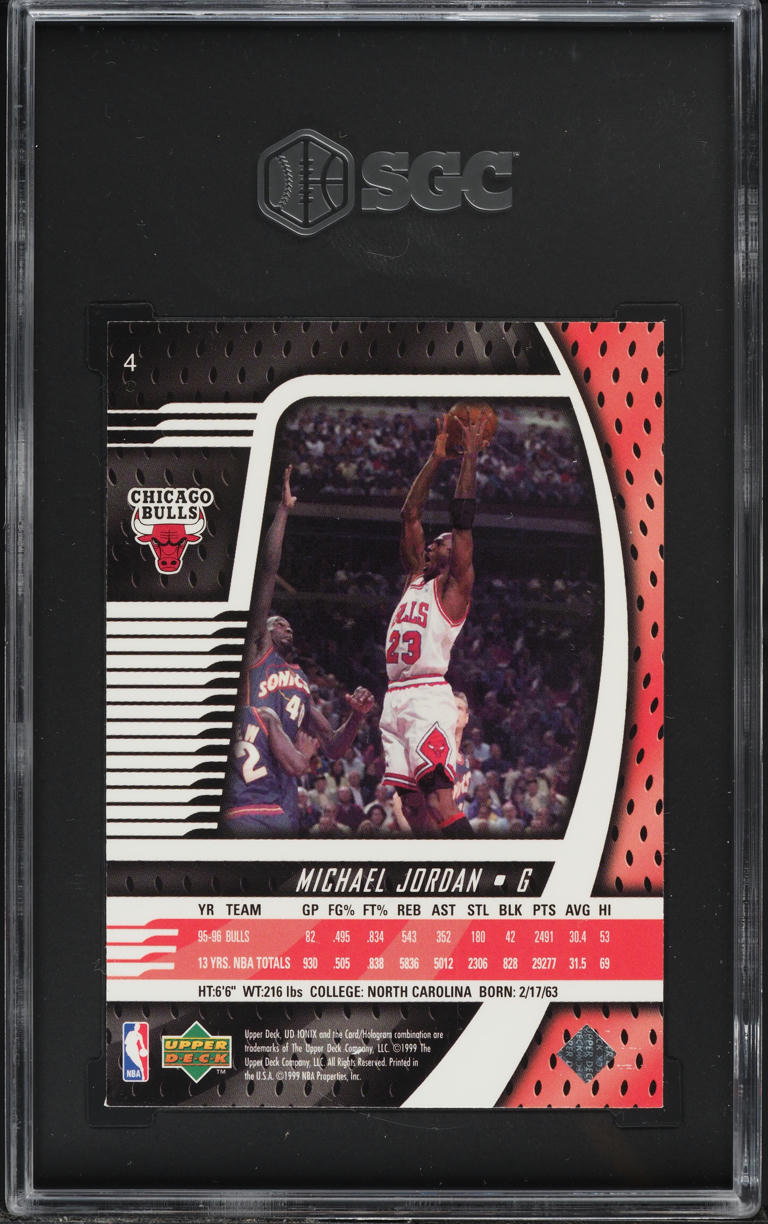 1998 Upper Deck Ionix Michael Jordan #4 SGC 10 GEM MINT