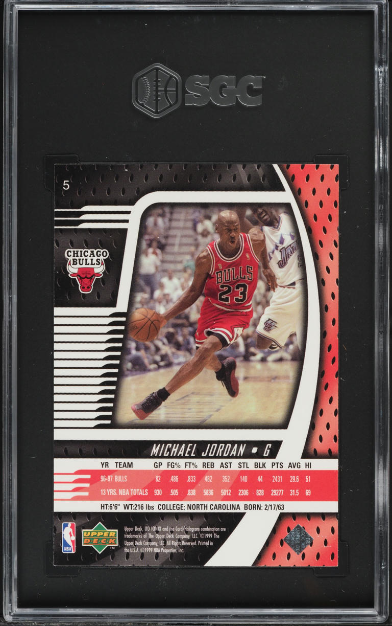 1998 Upper Deck Ionix Michael Jordan #5 SGC 10 GEM MINT
