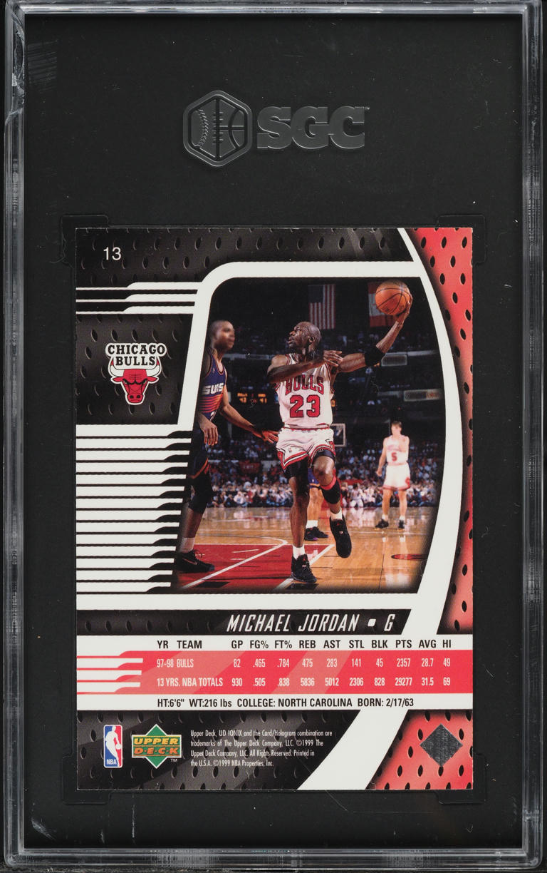 1998 Upper Deck Ionix Michael Jordan #13 SGC 10 GEM MINT