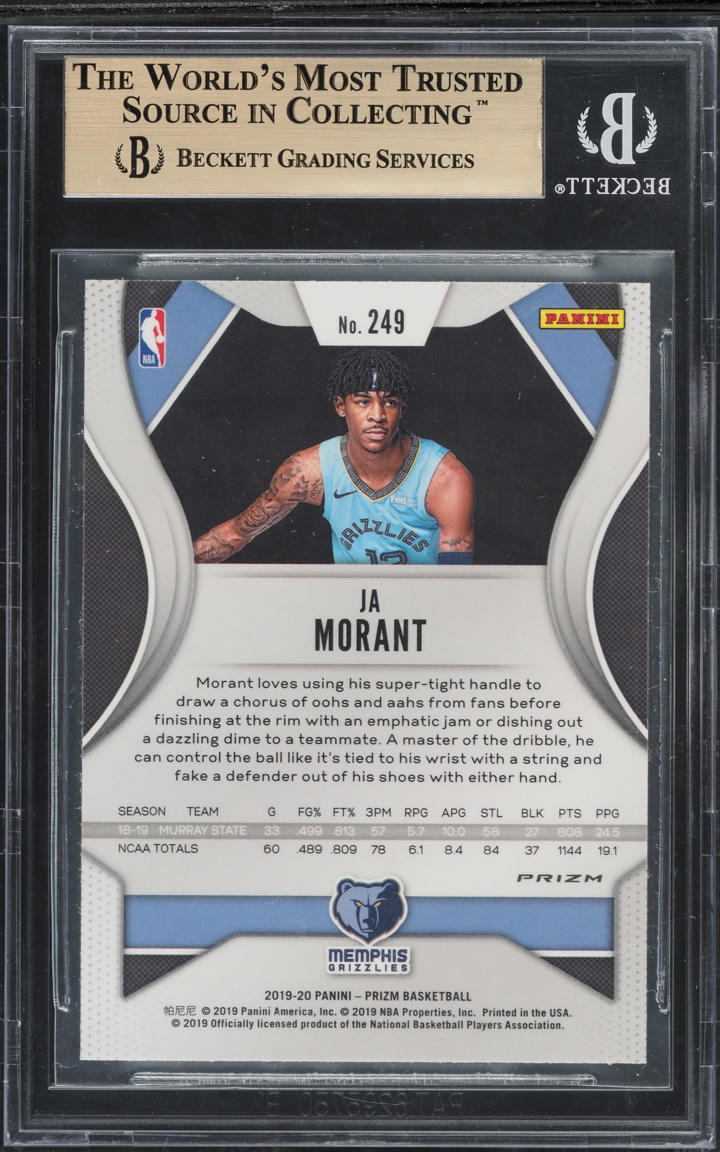 2019 Panini Prizm Red Ice Ja Morant ROOKIE #249 BGS 9.5 GEM MINT
