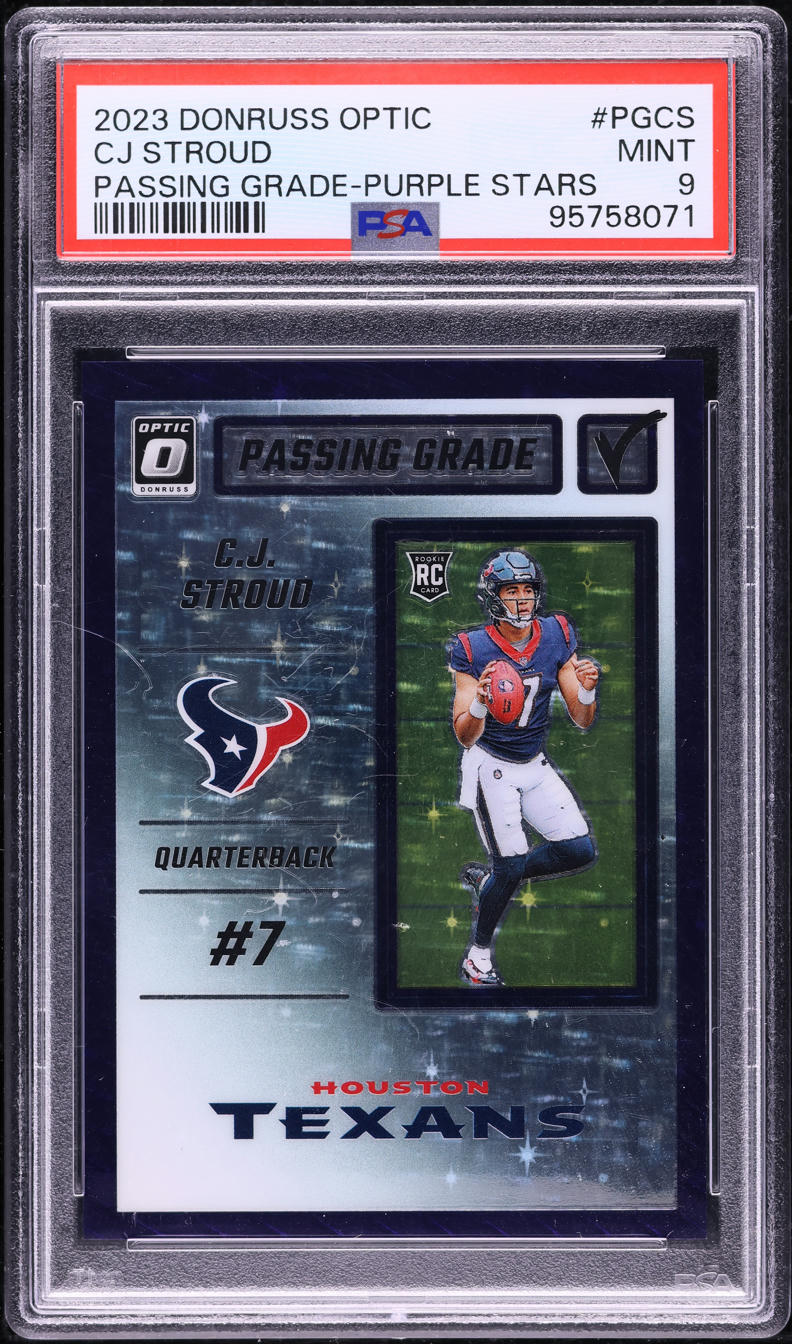 2023 Donruss Optic Passing Grade Purple Stars CJ Stroud ROOKIE /25 PSA 9 MINT