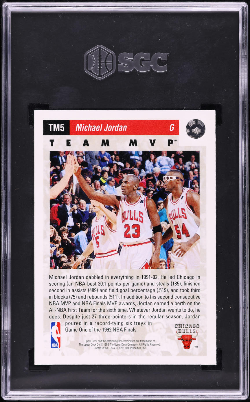 1992 Upper Deck Team MVP Michael Jordan #TM5 SGC 9 MINT on