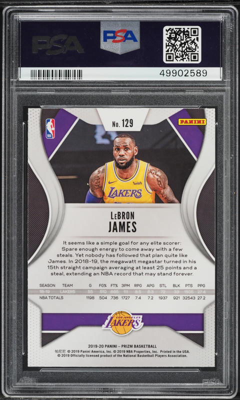 2019 Panini Prizm LeBron James #129 PSA 10 GEM MINT on Fanatics