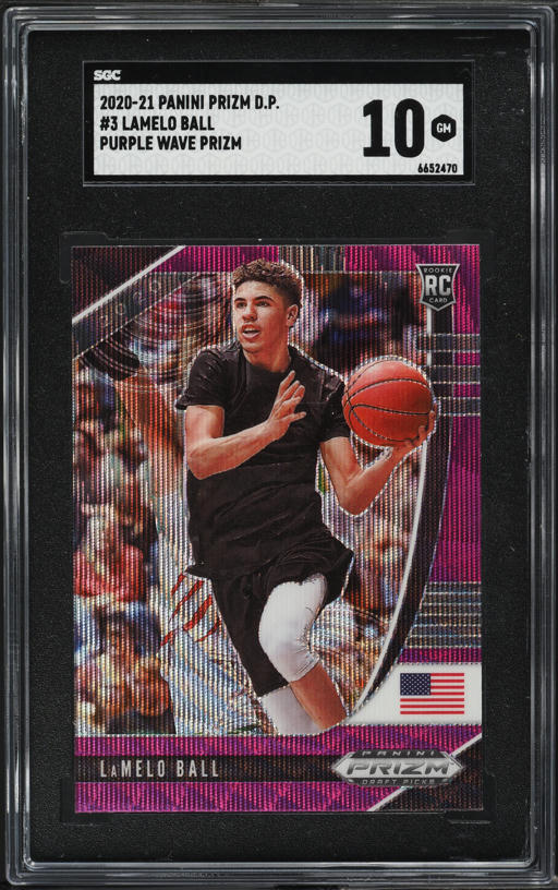 2020 Panini Prizm Draft Picks Purple Wave LaMelo Ball ROOKIE #3