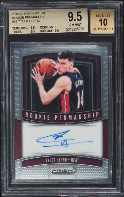 2019 Panini Prizm Penmanship Tyler Herro ROOKIE AUTO #RP-THR BGS