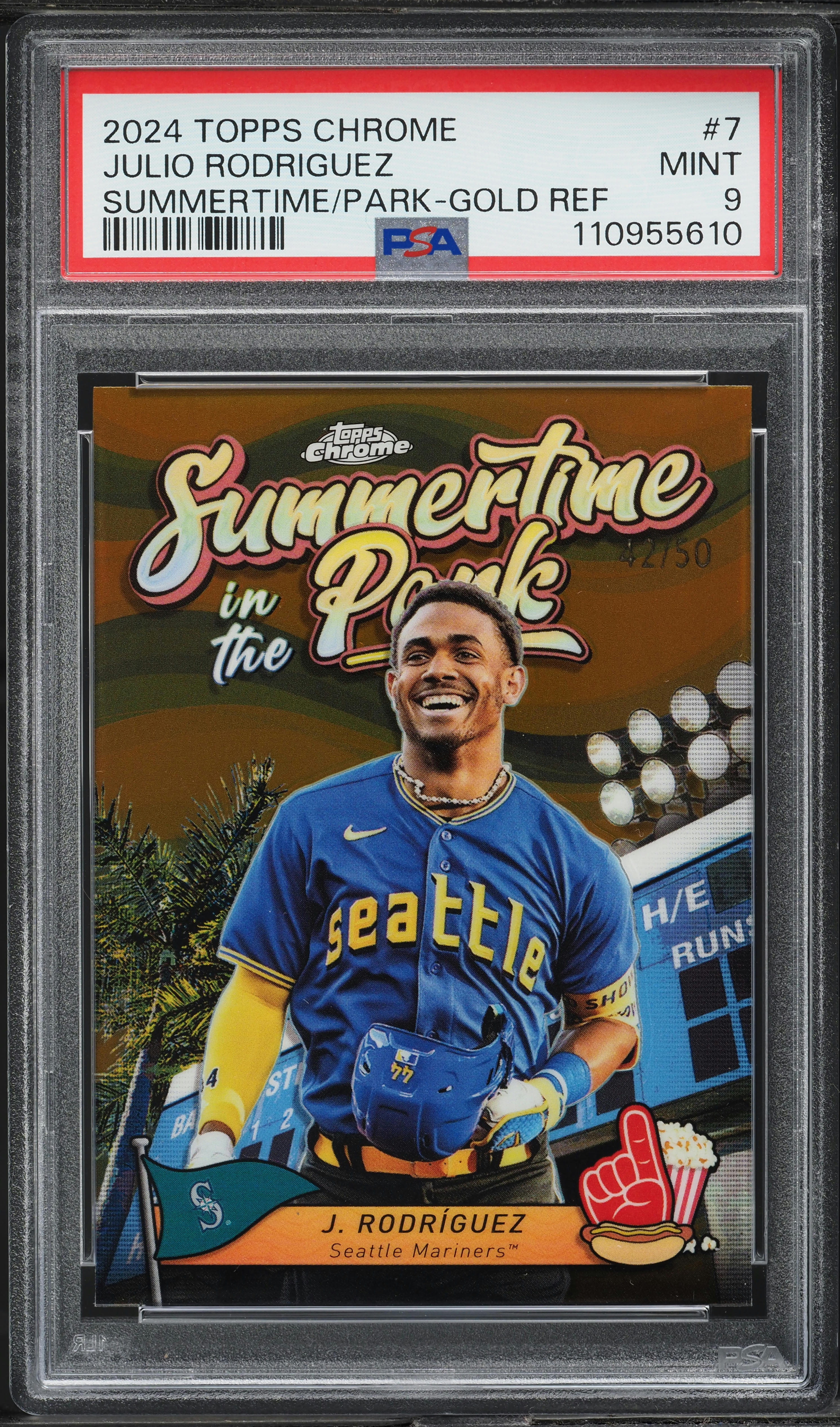 2024 Topps Chrome Summertime In the Park Gold Julio Rodriguez /50