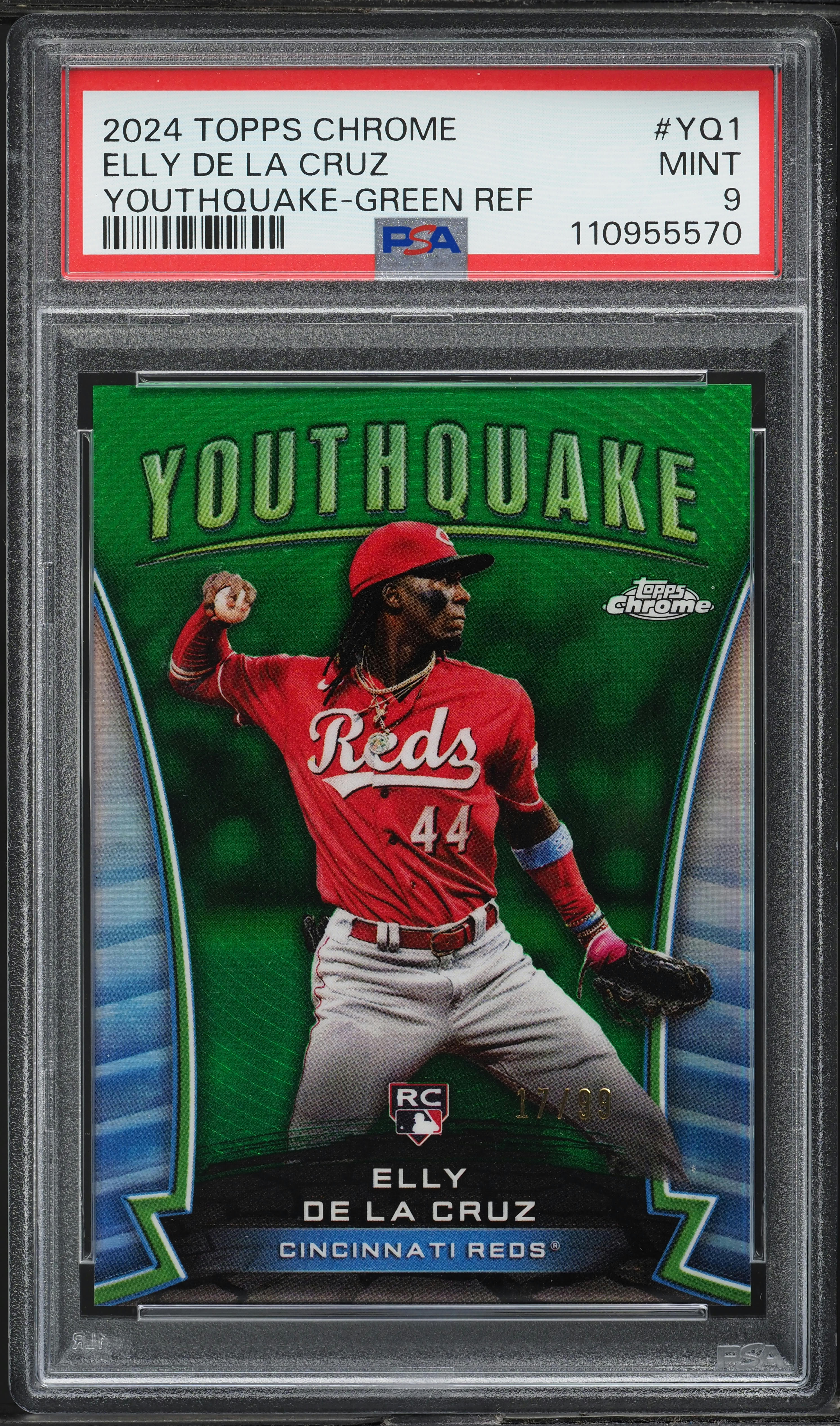 2024 Topps Chrome Youthquake Green Refractor Elly De La Cruz RC