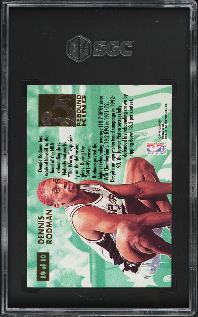 1993 Ultra Rebound King Dennis Rodman #10 SGC 5 EX