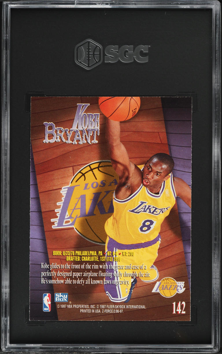 1996 Skybox Z-Force Kobe Bryant ROOKIE #142 SGC 9.5 MINT+