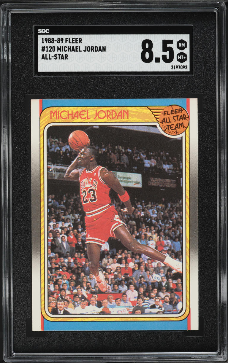 1988 Fleer Basketball Michael Jordan ALL-STAR #120 SGC 8.5 NM-MT+
