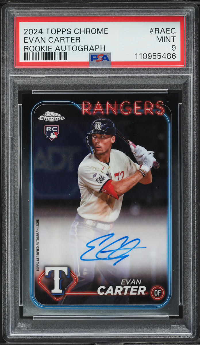 2024 Topps Chrome Evan Carter ROOKIE AUTO #RA-EC PSA 9 MINT