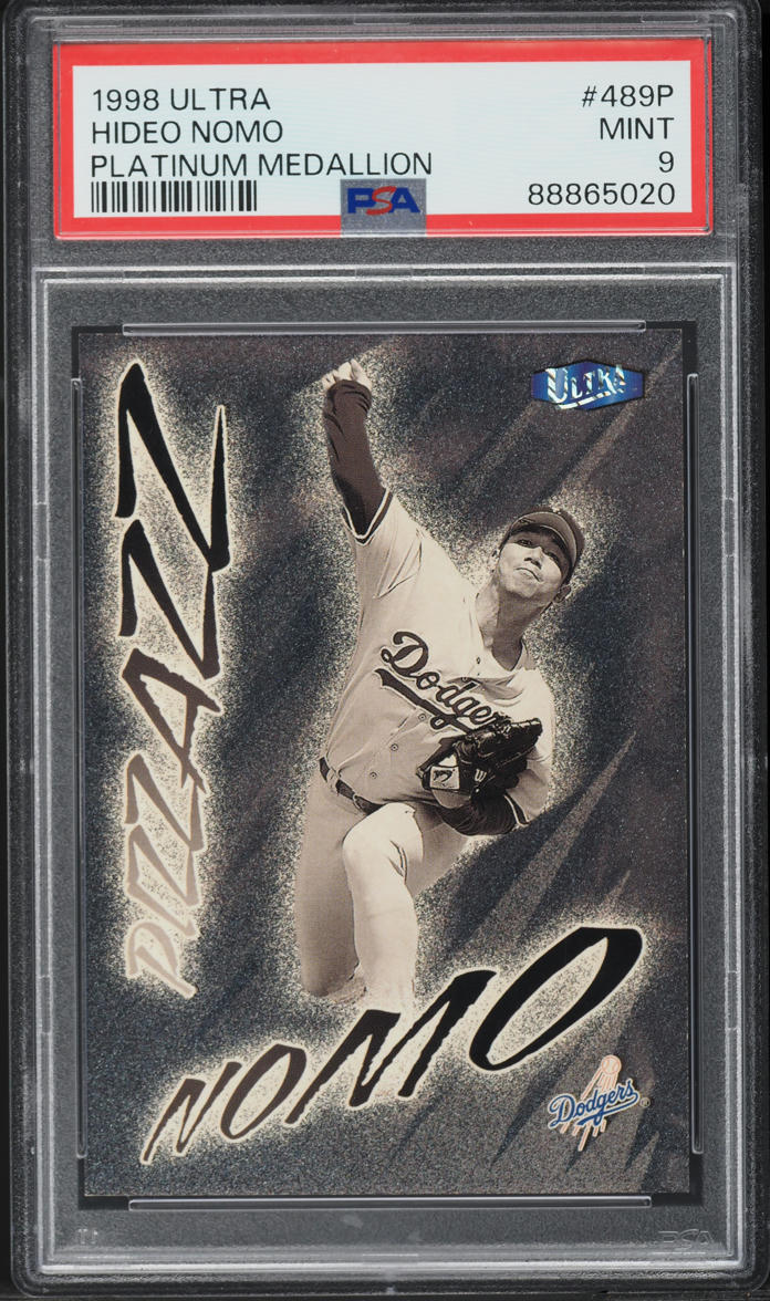 1998 Ultra Platinum Medallion Hideo Nomo /98 #489P PSA 9 MINT