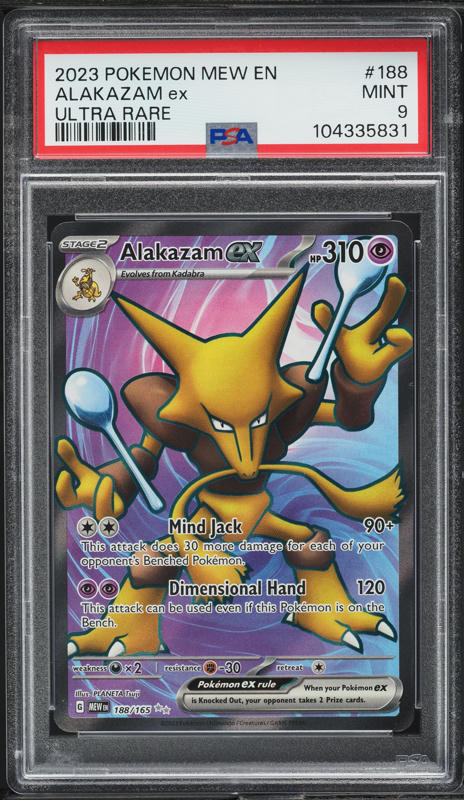 2023 Pokemon Scarlet & Violet 151 Full Art Alakazam ex #188 PSA 9