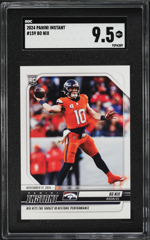 bo nix graded rookie card 2024 Panini Phoenix Color Blast Bo Nix SSP PSA 10 GEM main image 1