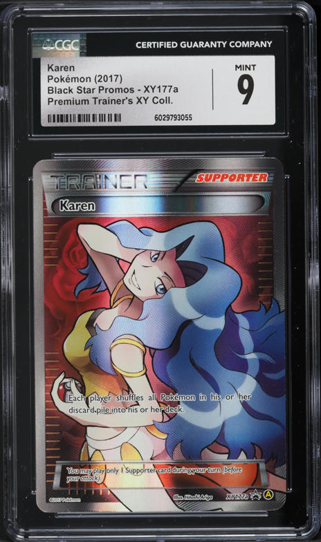 2017 Pokemon XY Black Star Promo Premium Trainer XY Full Art Karen #XY177a  CGC 9 on Fanatics Collect