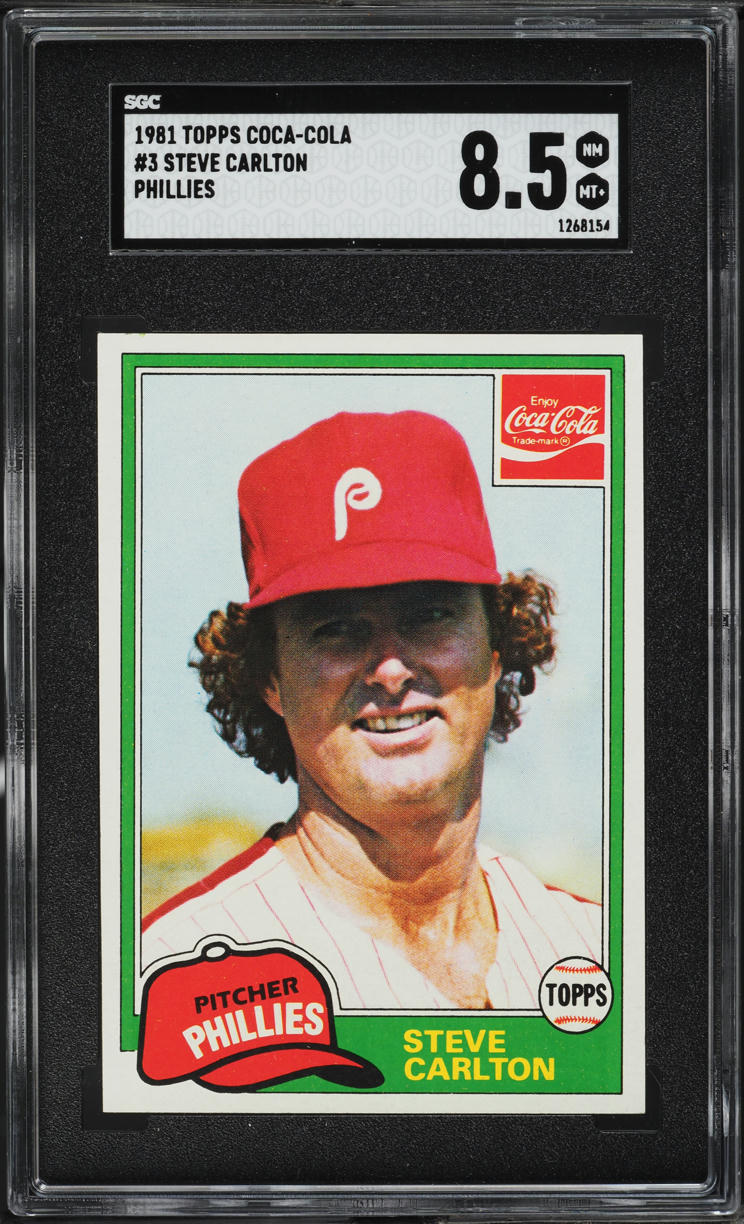 1981 Topps Coca-Cola Steve Carlton PHILLIES #3 SGC 8.5 NM-MT+