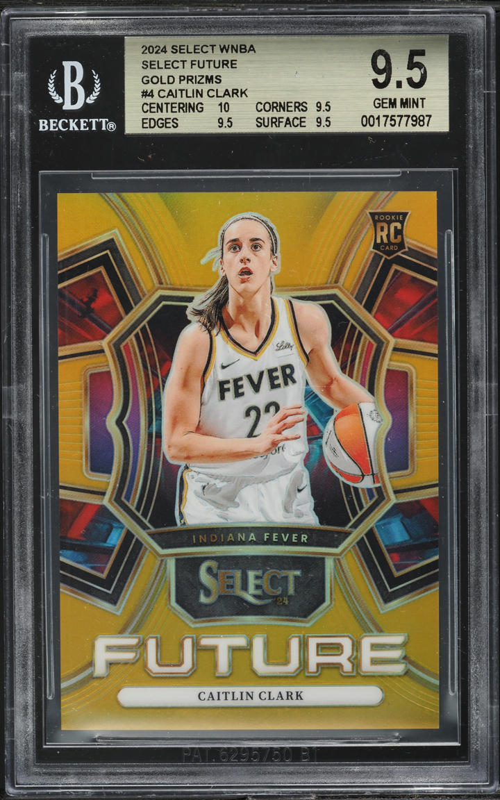 2024 Select WNBA Future Gold Prizm Caitlin Clark ROOKIE /10 #4 BGS 9.5 GEM MINT