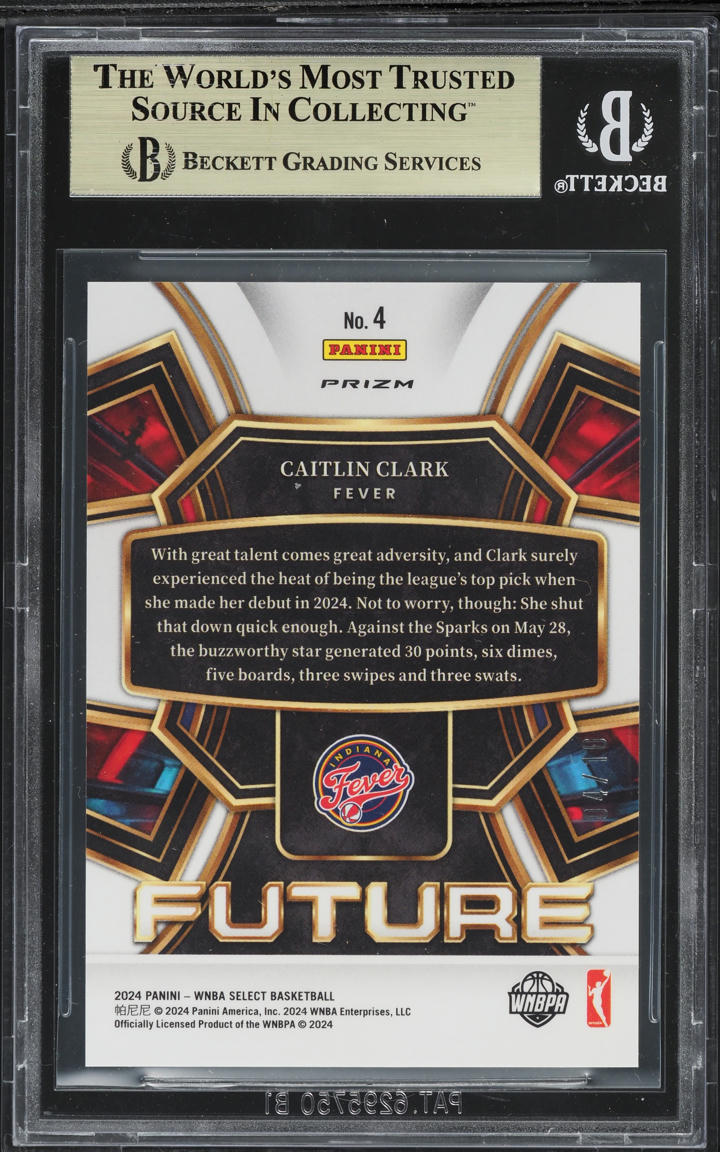 2024 Select WNBA Future Gold Prizm Caitlin Clark ROOKIE /10 #4 BGS 9.5 GEM MINT