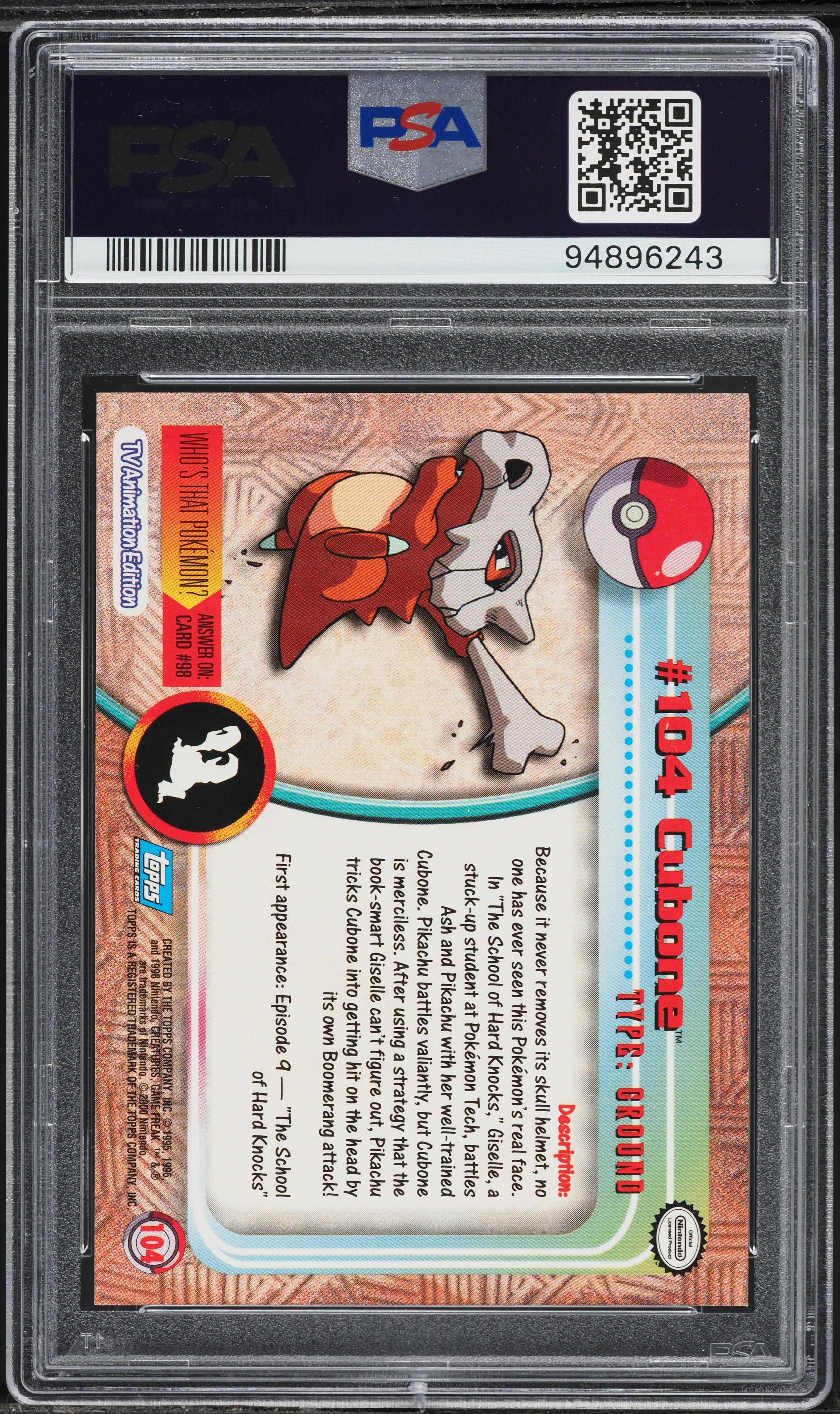 2000 Topps Pokemon Series 2 Cubone #104 PSA 9 MINT on Fanatics Collect 2000 Topps Pokemon Series 2 Cubone #104 PSA 9 MINT on Fanatics Collect